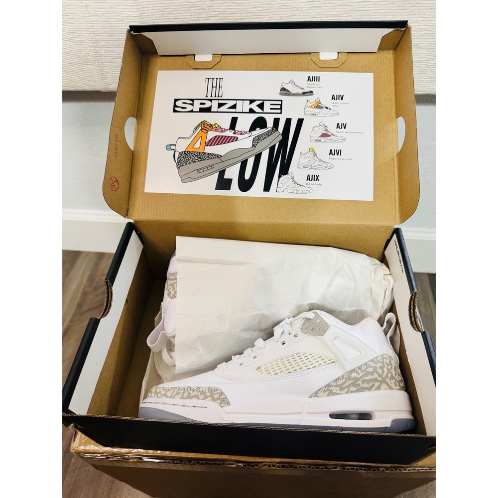 Air Jordan Spizike Low GS 4Y White Neutral Grey FQ3950-103 NEW